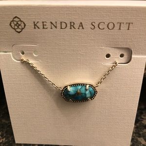 Kendra Scott silver and blue necklace